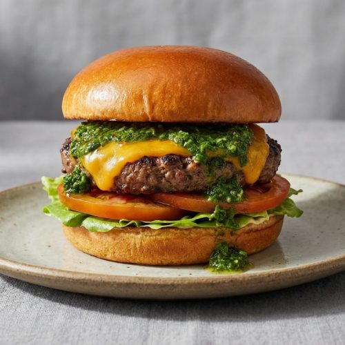 hamburguesa con chimichurri