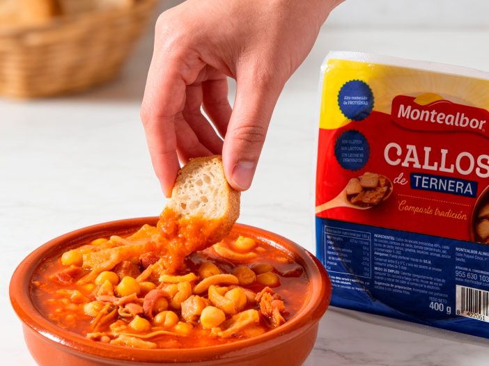 Plato de callos junto a callos de tenera Montealbor
